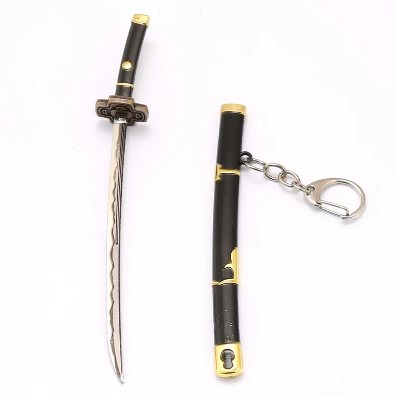 Tabletop Gadget Toy Katana Pendant Keychain Anime Sword Weapon Pendant Keyrings Fashion Simulated Cosplay Accessory