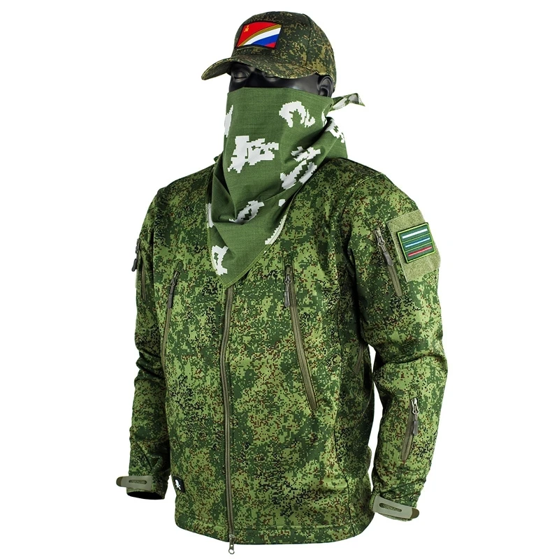 

Russian Military Uniform Men's Camouflage Fleece Jacket Army Tactical Airsoft Softshell Winter Thermal Coat Multicam Windbreaker