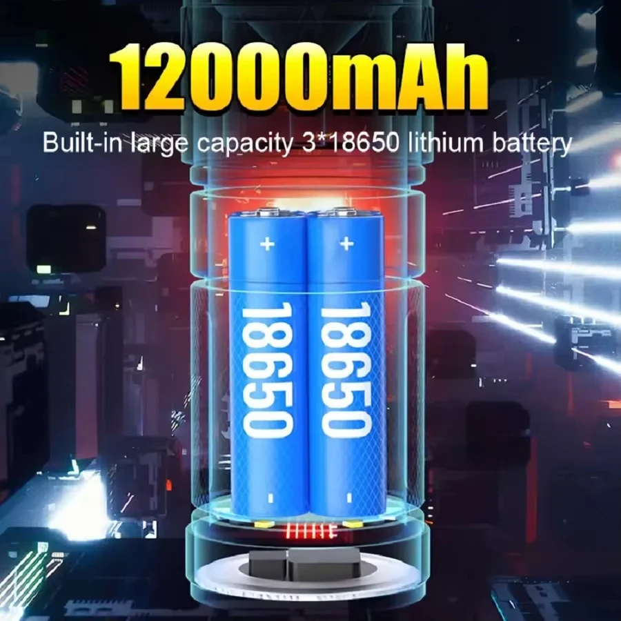 مصباح يدوي LED فائق السطوع 50000LM، شعلة تكتيكية ق...
