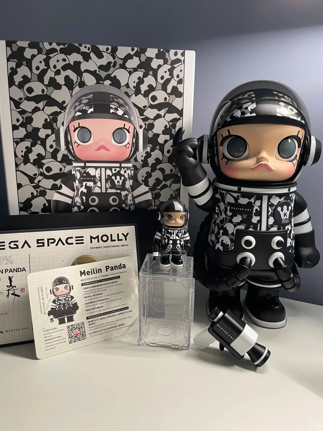 Genuine POP MART MEGA SPACE MOLLY 400% Pearl Milk Tea Series MEGA