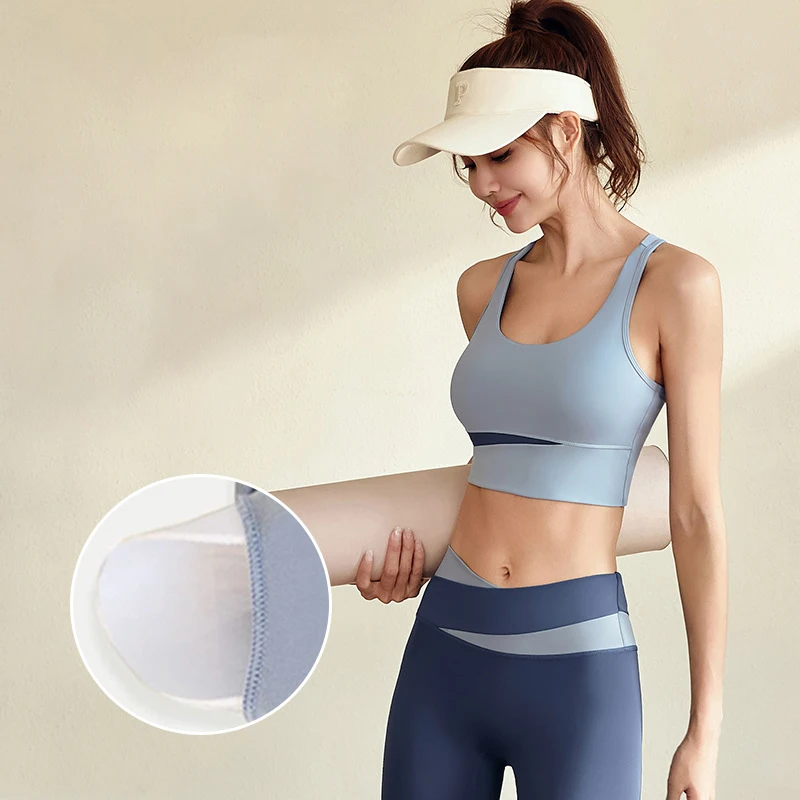 Splicing Seamless Yoga Set Gym Clothing Workout Clothes for Women Trac –