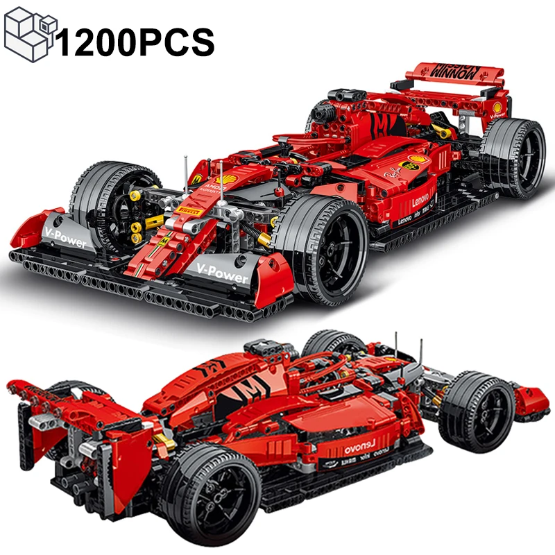 1200Pcs Technical F1 Formula Racing Car Model Building Blocks Expert Speed Sports Car Vehicle Bricks Toys Gifts For Kids Boys