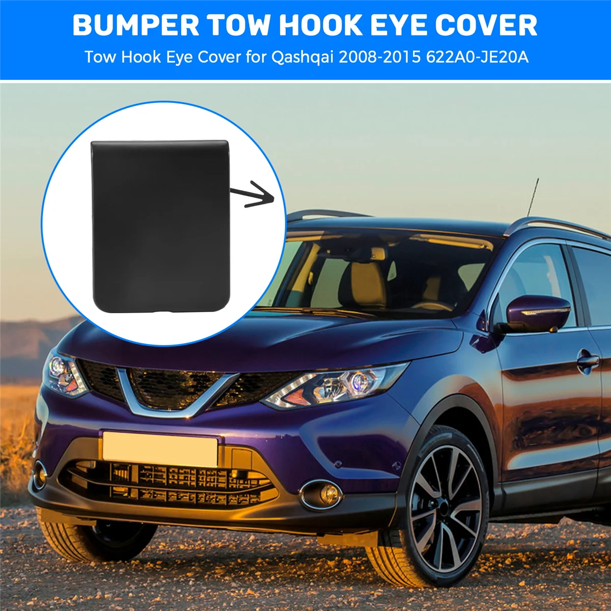 Front Bumper Towing Hook Cover Cap Housing Lid Case For Nissan Qashqai 2008-2015 622A0-JE20A