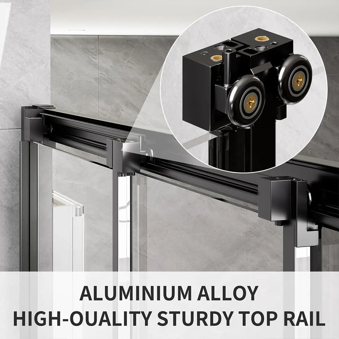 44""-48"" W X70 H Tri-Fold Sliding Shower Door, Glass Shower Door With 1/4"" (6Mm) Clear Sgcc Tempered Glass,Matte Black 6