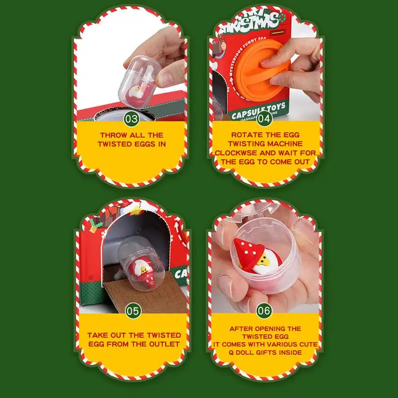 Christmas Egg Twisting Christmas Eggs Mini Vending Machine Children's Funny Egg Toys Egg Claw Machine For Boys Girls Teens Kids 5