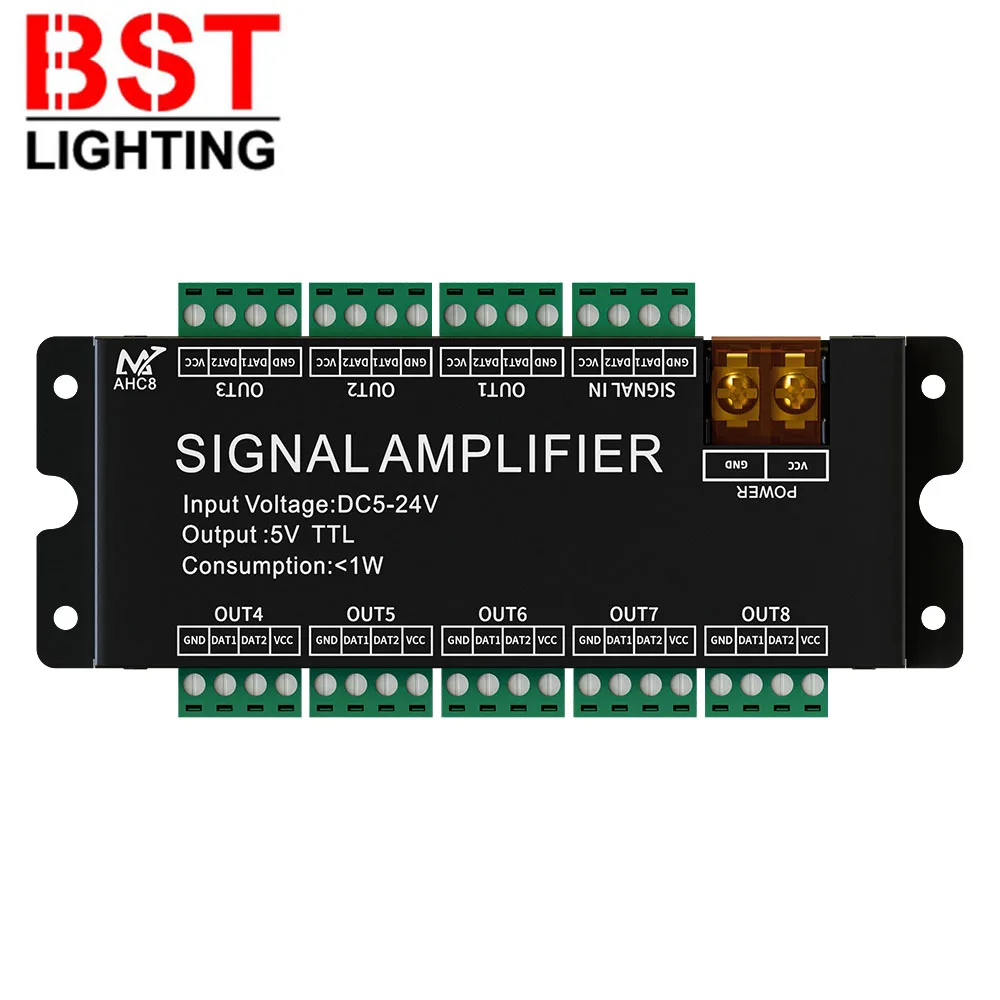 8 채널 매직 Singal LED 스트립 증폭기 5V SPI TTL 신호 출력 지..