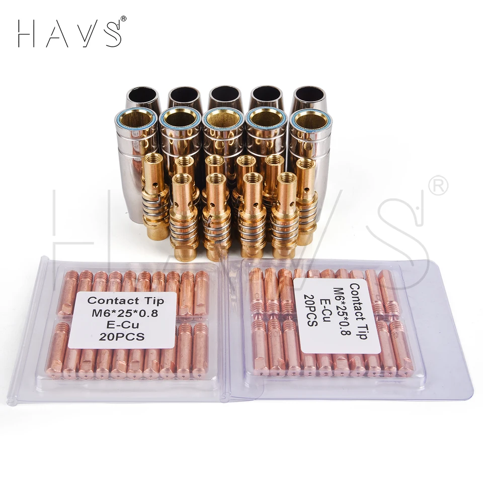 Kit Accessoires Torche De Soudage MIG15AK - 26 Pièces : Buses 0,8/1,0/1,2 Mm, Diffuseurs, Clé | Pour Soudure MIG/MAG