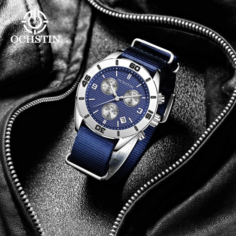 OCHSTIN Creative Nylon Series Multifunctional Quartz Core Hot 2024 Fashionable Trend Men's Quartz Watch Wristwatch