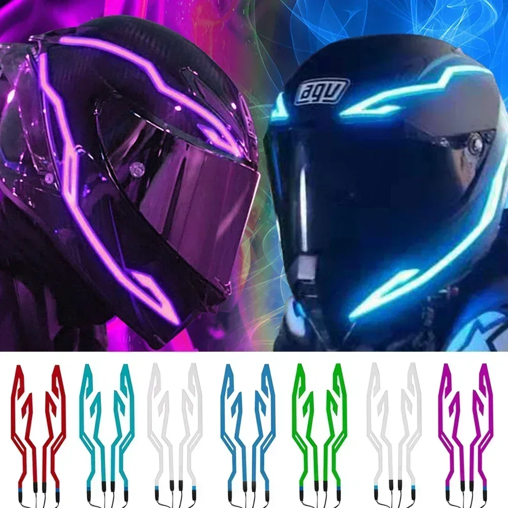 Motorcycle Helmet Light Strip 4 in 1 EL Night Riding Signal