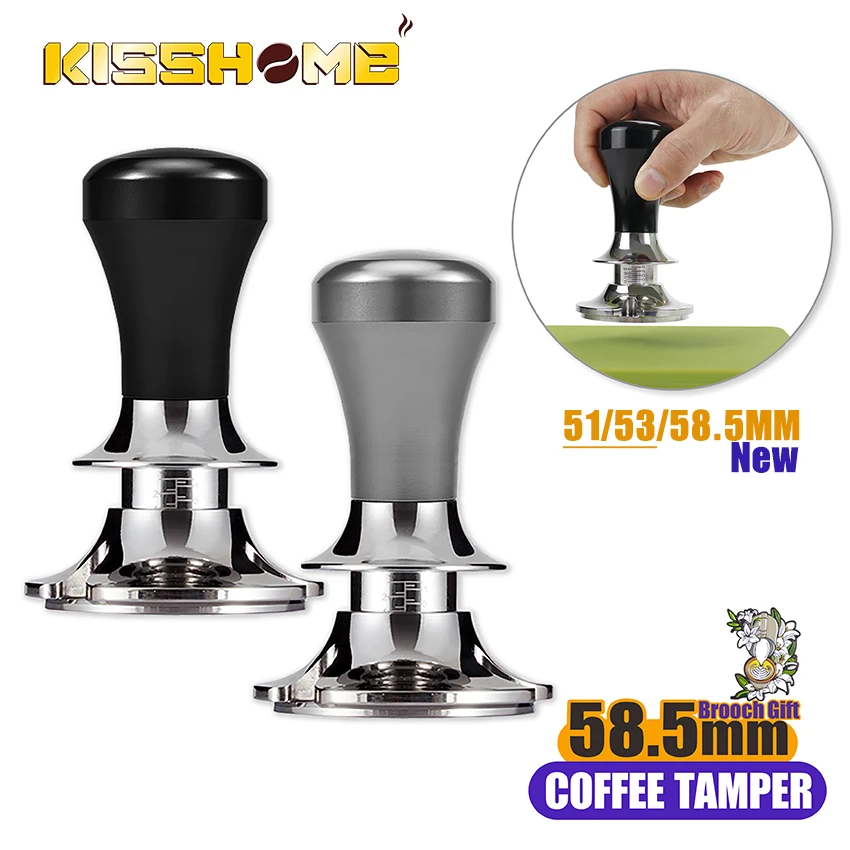 58.5mm Adjustable Depth Calibrated Coffee Tamper Stainless Steel