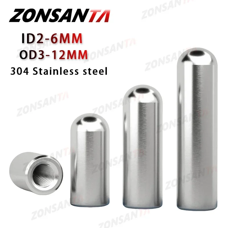Cylindrical Locating Dowel Pin M2 M3 M4 M5 M6 Dowel Inner Thread Screw Nut Single Round Head 304 Stainless Steel Cylindrical Pin