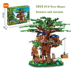 Maison d'arbre en blocs de construction, 1013 pièces, nouveau modèle d'arbre, avec figurines, briques, jouets éducatifs pour enfants, bricolage, en Stock 