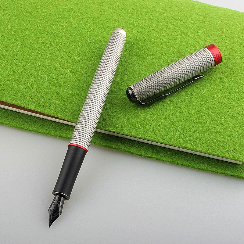 JINHAO 75 Fountain Pen Checkered Grab Ash Feather Arrow Tungsten Steel Black Nib Classic Ink Office School Supplies Pen fountain pen