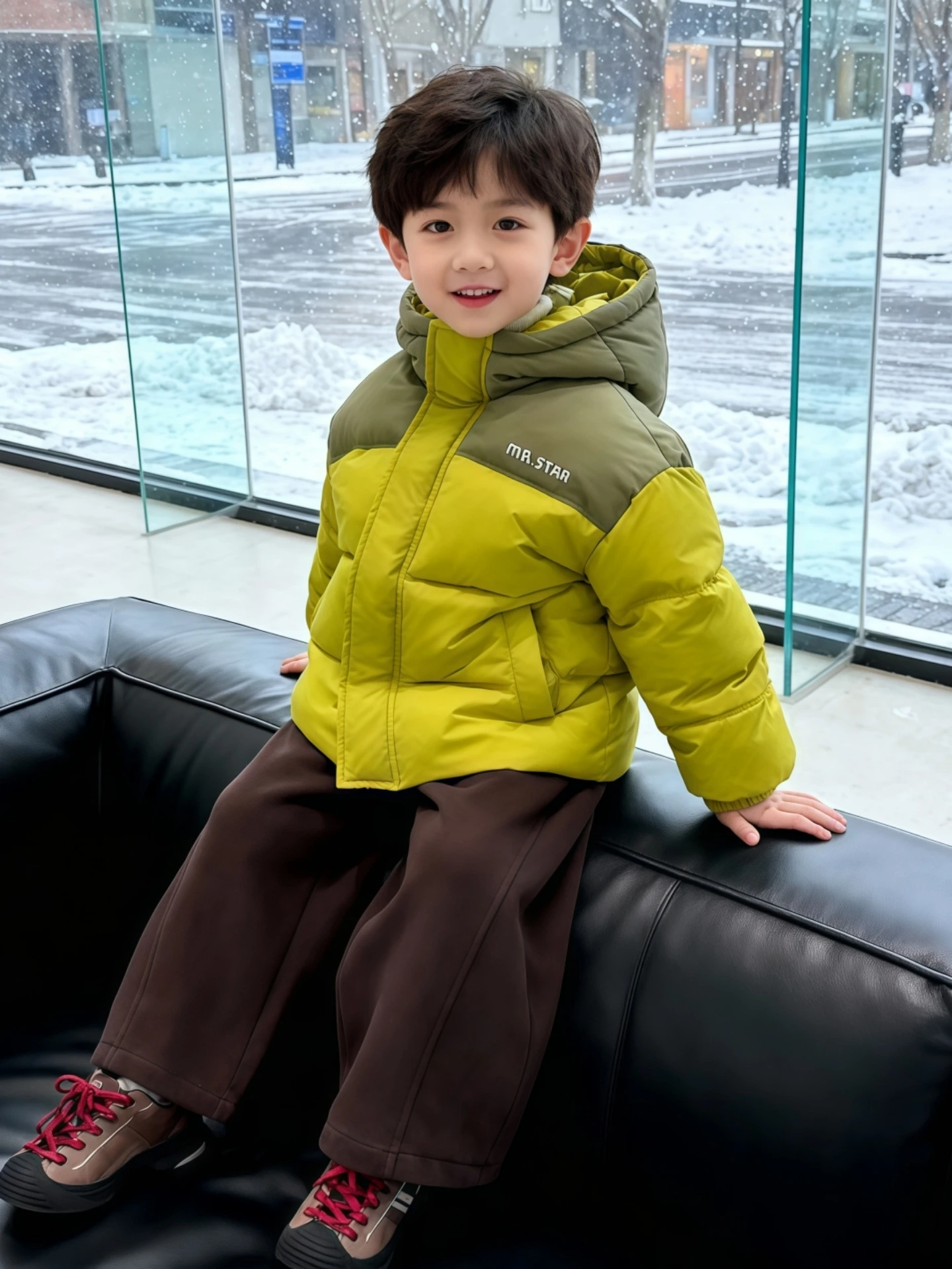 한국 스타일 두꺼운 다운 코튼 재킷 남아용 따뜻한 겨울옷 리틀 마스터 스타일리쉬 후드 폴리에스터 섬유 00%