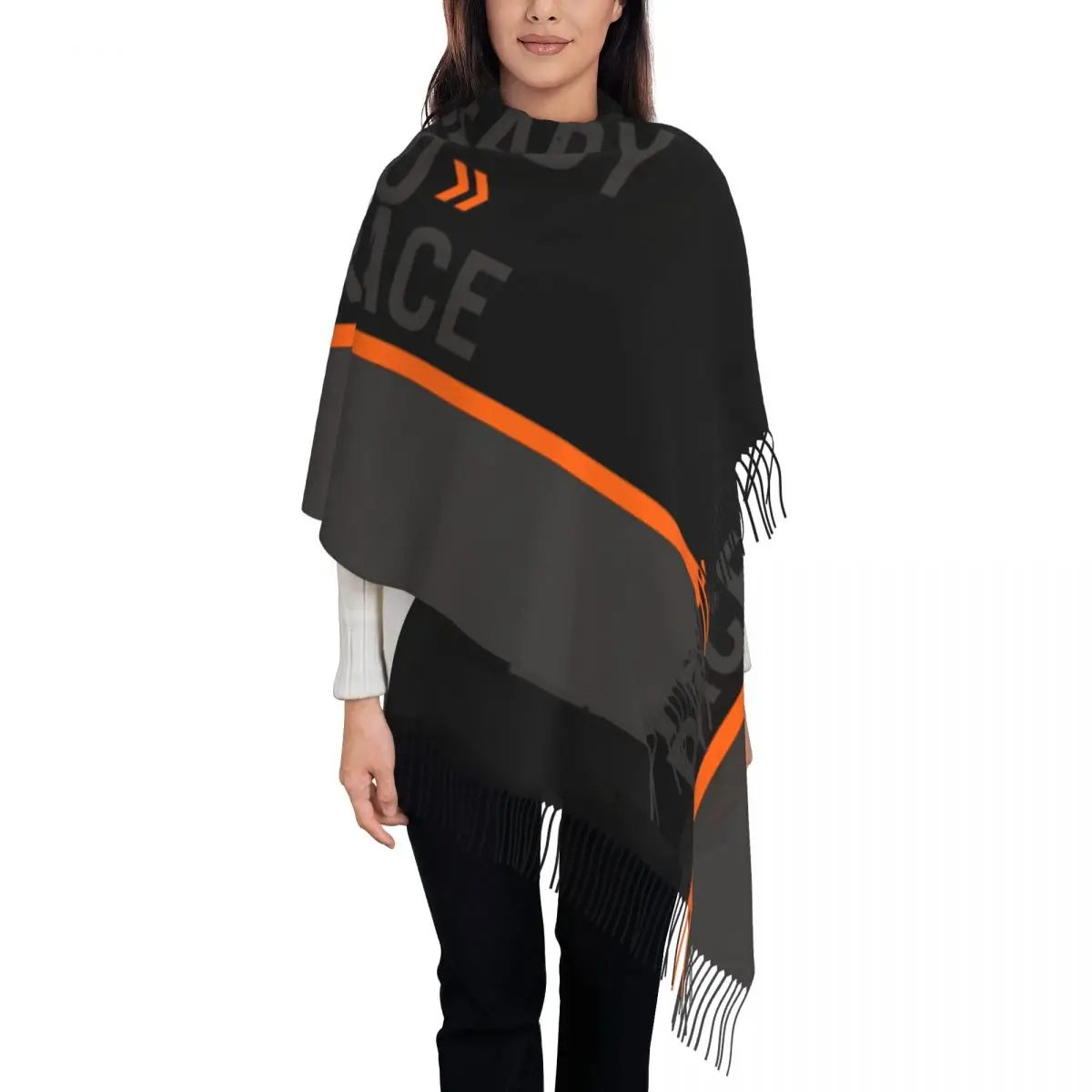 

Ready To Race Scarf Wrap for Women Long Winter Fall Warm Tassel Shawl Unisex Enduro Cross Motocross Bitumen Bike Life Scarves