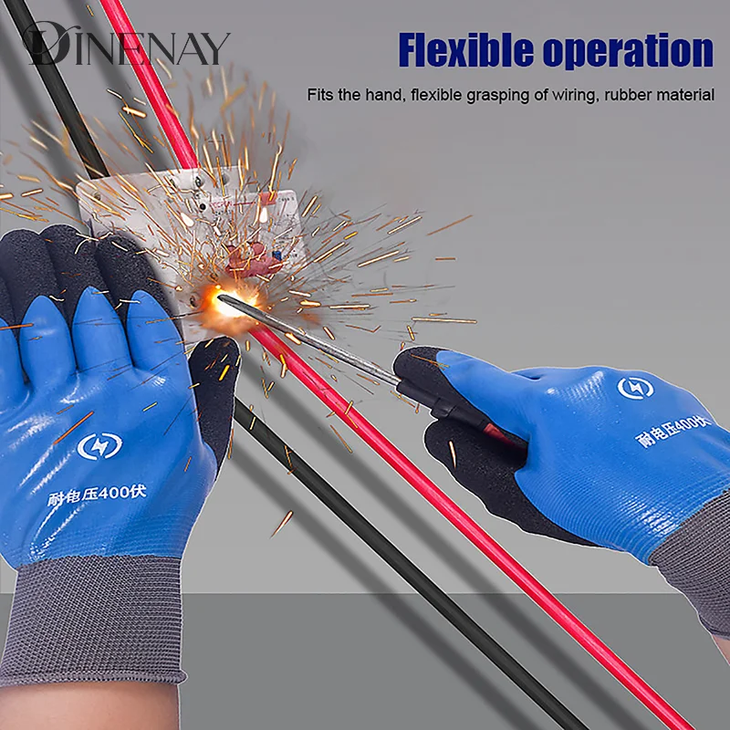 Insulating Gloves Anti-electricity Security Protection Gloves Rubber Electrician Work Non-slip Protection Insulated