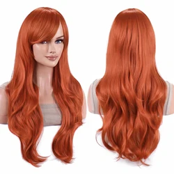 Muted Lavender Wavy Lolita Cosplay Wig - 28inches (Dark Orange)