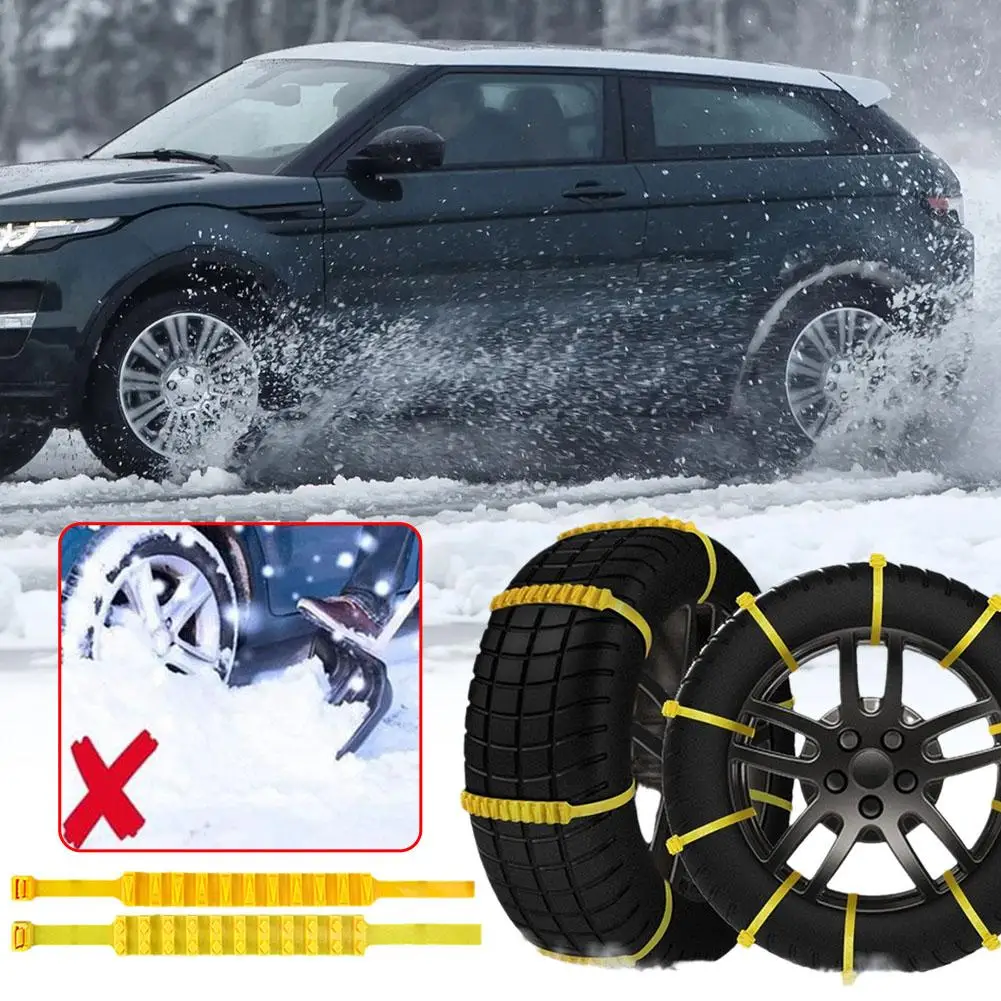 

10 Pcs Emergency Anti Skid Car Tire Chains Mud Survival Security Multi Function Snow Universal Cable Belts Traction Tyres