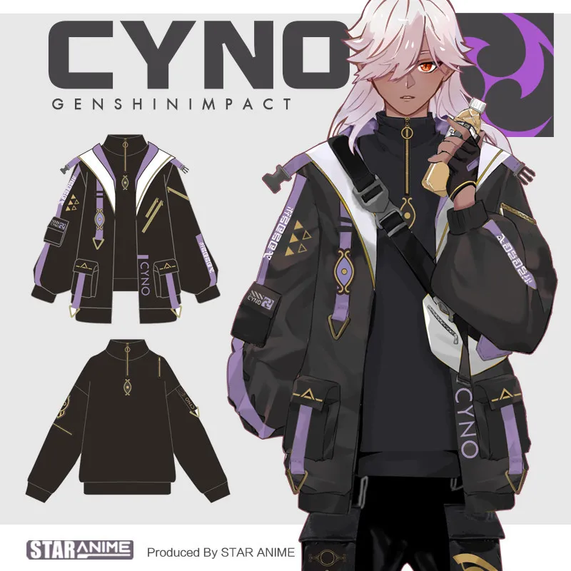 

Anime Game Genshin Impact Cyno Fashion Cosplay Hooded Coat Harajuku Casual Sweatshirt Springs Autumn Unisex Loose Hoodies Pants