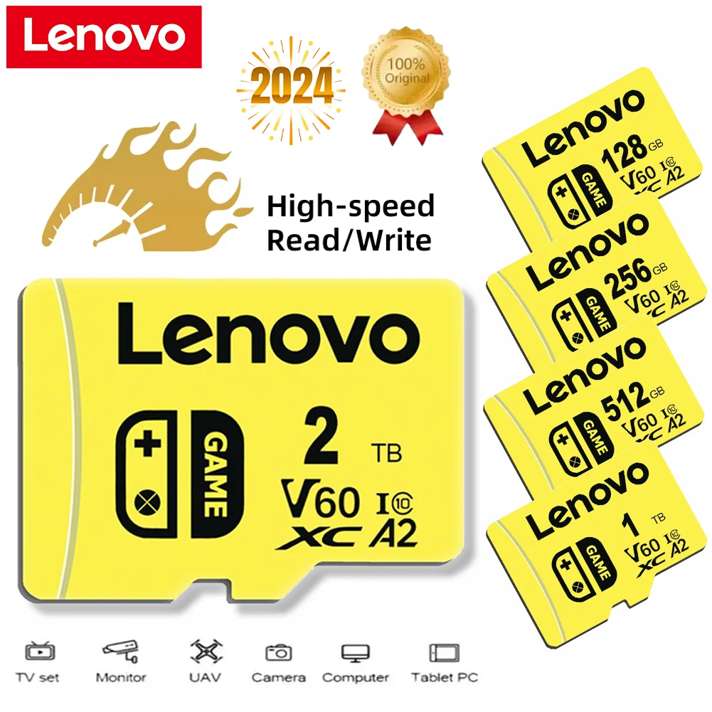thumbnail image 1 of Tarjeta de memoria Lenovo 100 % original, 2 TB, 128 GB, 64 GB, A1, Micro TF, SD, clase 10, UHS-1, para teléfono inteligente, Nintendo Switch, 1 of 5