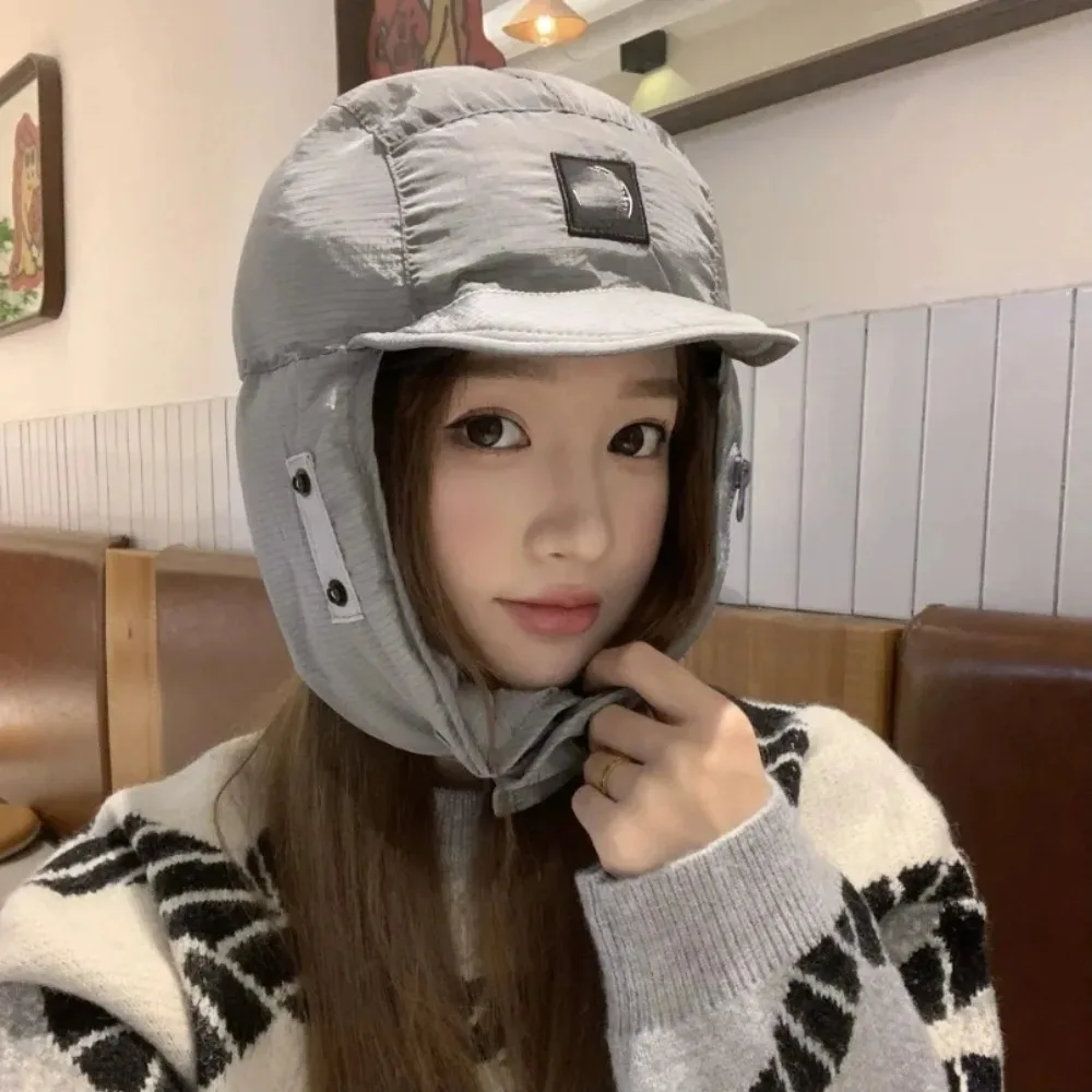 1개 가을 겨울 따뜻한 레이펑 모자 오토바이 스키 모자 여성용 줄무늬 레이펑 모자 남성용 야외 캐주얼 라운드 탑 모자