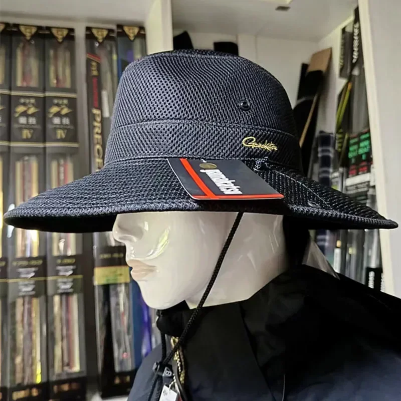 Fishing Hat Gamakatsu Bucket Hat with Adjustable Chin Strap Sunvisor Breathable Sunscreen Sandwich
