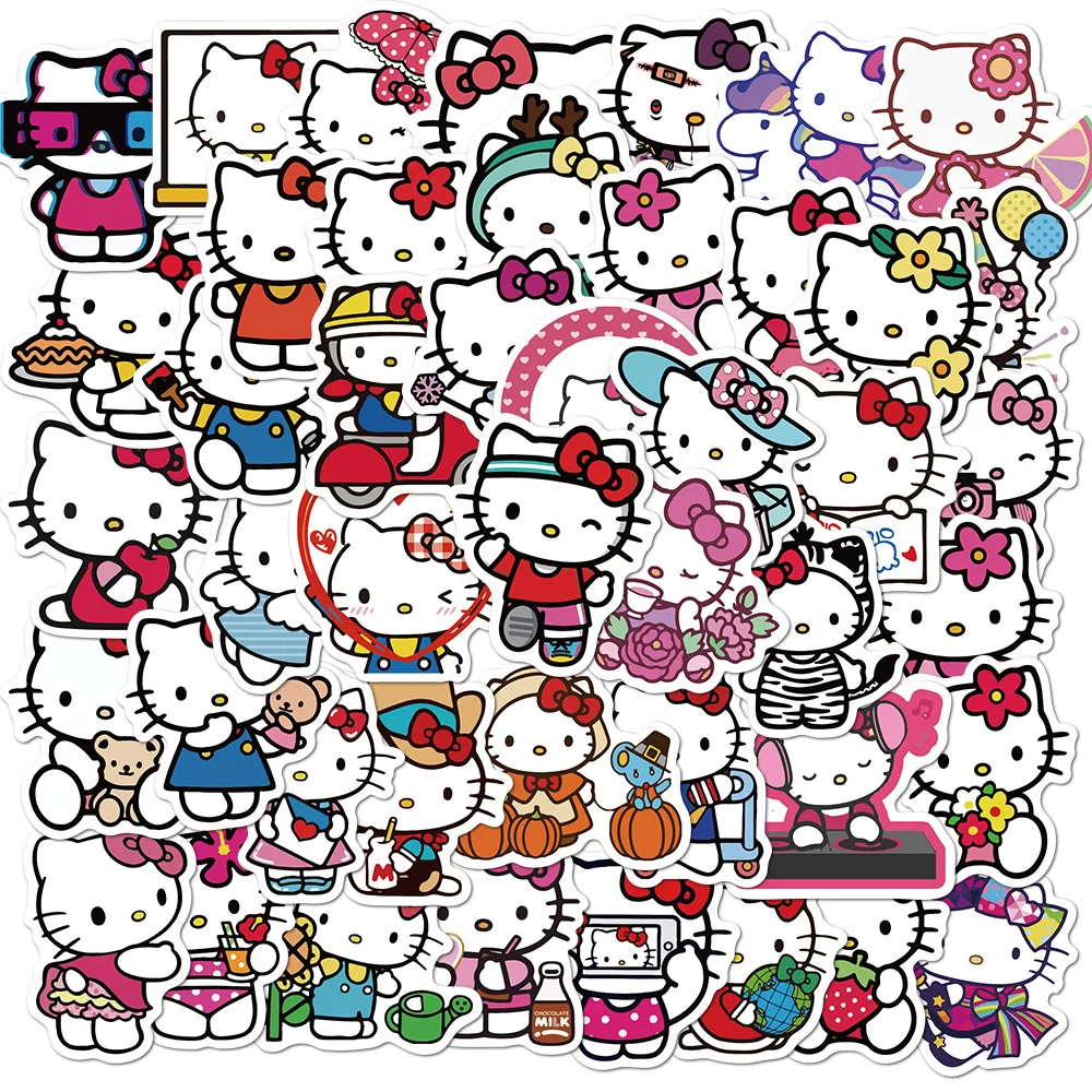 50 Pz Hello Kitty Adesivi Impermeabili Graffiti Anime Laptop Bagagli Melody Chitarra Skateboard Kuromi Graffiti Sticker