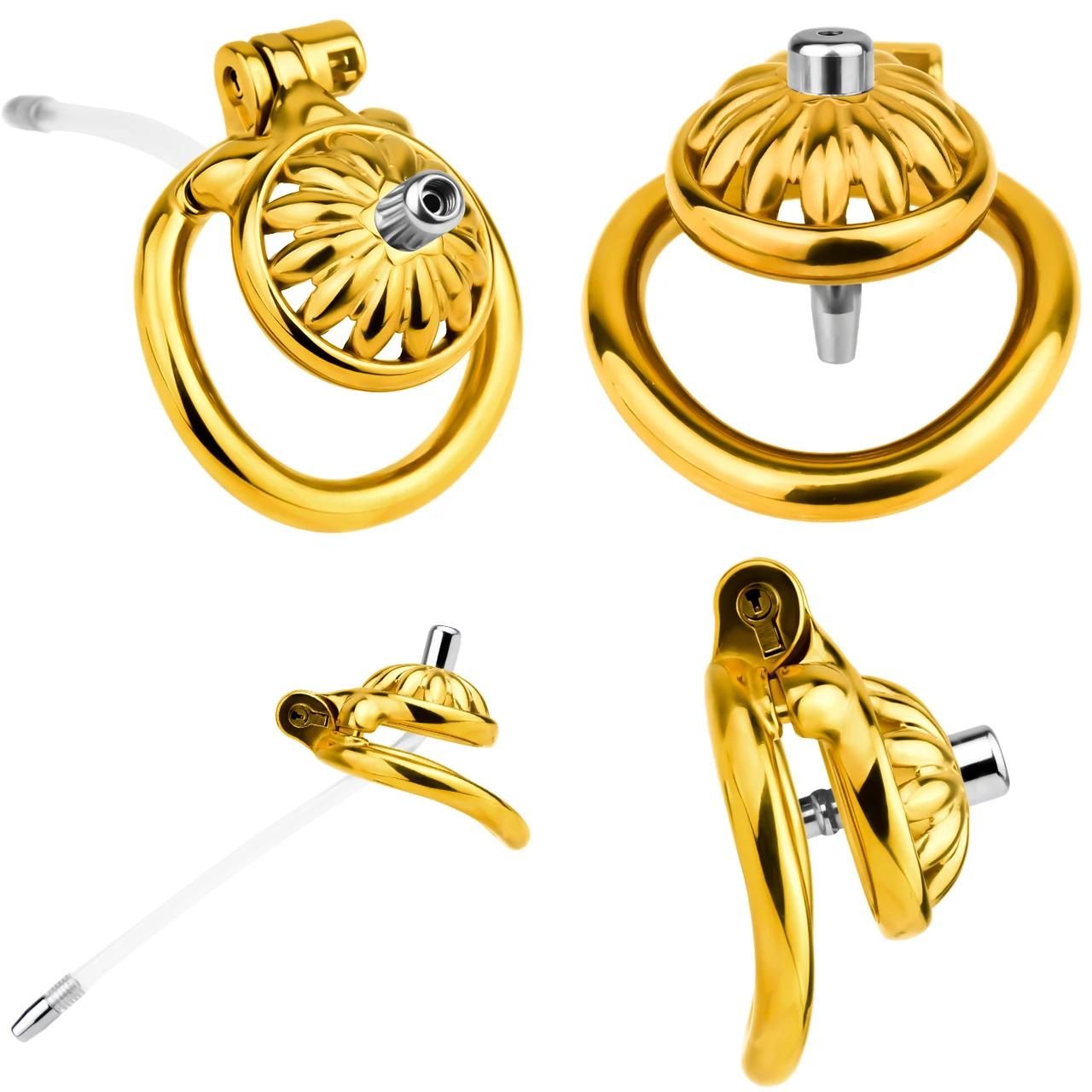 FRRK Detachable Urethral Inverted Metal Male Chastity Cock Cage Penis Ring SM Gay Chastity Device Adult Sex Toy For Men Femboy