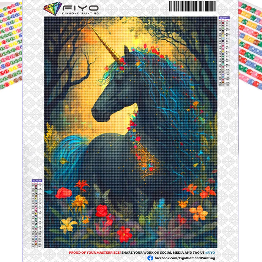 FIYO 5D Diamond Painting Unicorn Square/Round Diamond Art Embroidery Cute  Animals Wall Stickers Cross Stitch Home Decor Gift