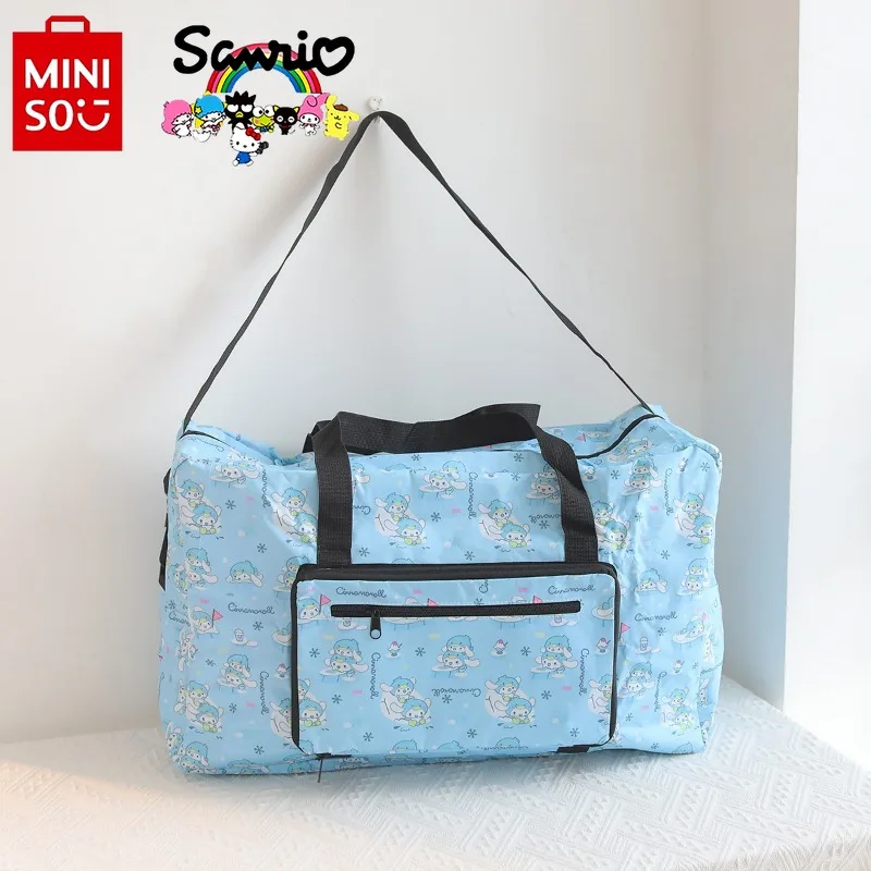 Miniso Sanrio New Travel Bag Fashionable and High Quality Foldable Luggage Storage Bag Cartoon Large Capacity Home Storage Bag