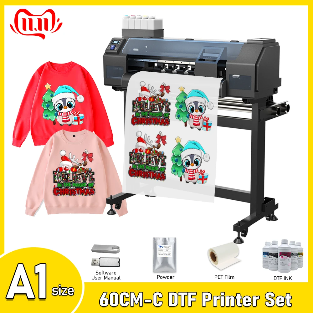 Stampante Dtf Da 60Cm Per Macchina Da Stampa Per T-Shirt Epson Xp600 A1 Stampante Diretta Su Pellicola Stampante Dtf Impresora A1 Dtf Per T-Shirt