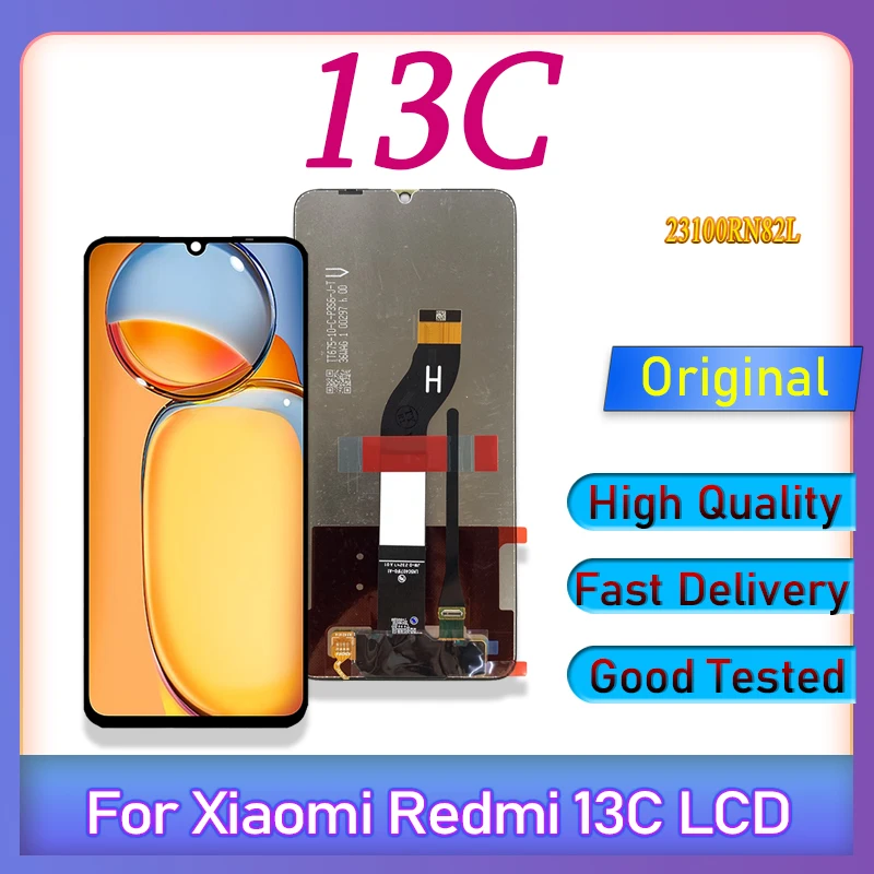 Vitre + écran LCD Pour Xiaomi Redmi 13C 6.74 Pouces Noir (compatible 23100RN82L...)