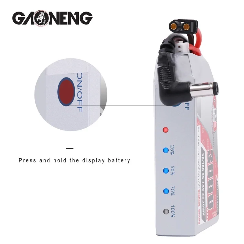 【GNB】バッテリー×5個（正規品） GNB GAONENG 3000mAh 2S リポバッテリー 7.4V 5C XT60 DC5.5 for