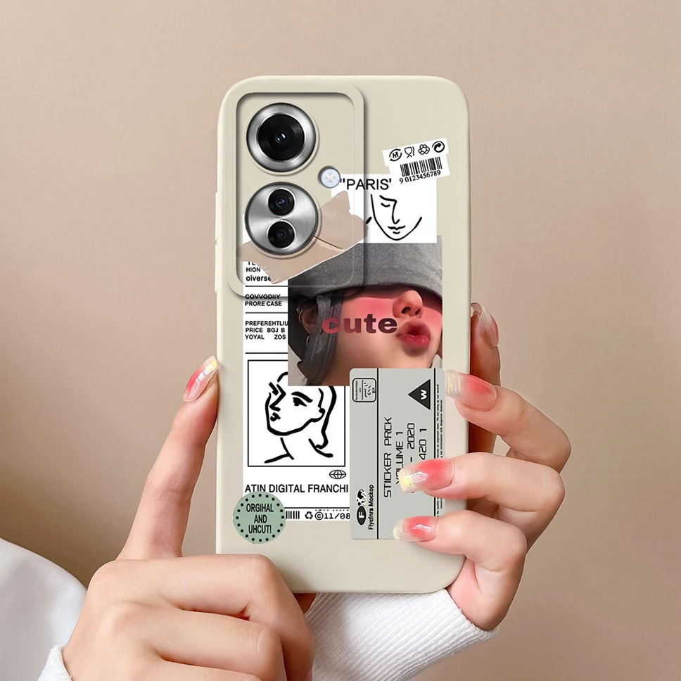 Stylish Cute Girl Shockproof Liquid Phone Cover - Smooth and Fashionable Design