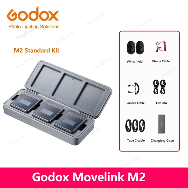 Godox MoveLink 2.4G MoveLink M2 M1 Microphone Transmitter/ Receiver Wireless Lavalier Mic for Phone DSLR vs Comica BoomX SYNCO 