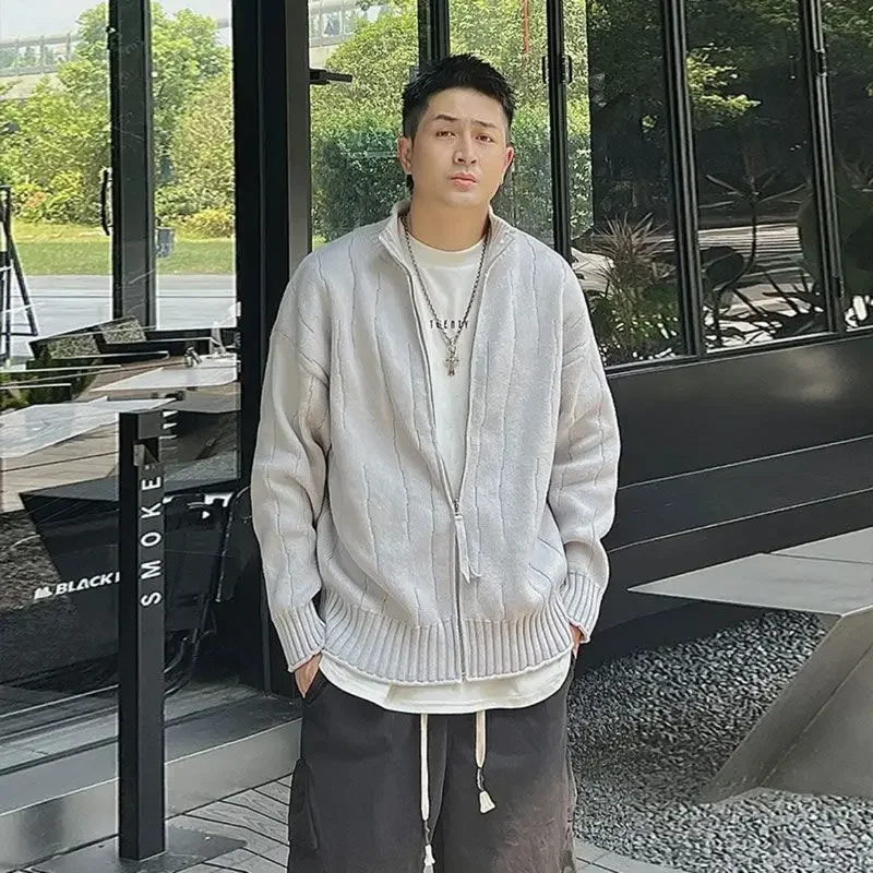 thumbnail image 1 of Suéter para hombre, novedad de otoño e invierno, cárdigan de punto para hombre, ropa popular coreana, abrigos, jerséis, prendas de punto, ropa de calle estilo Y2k, 1 of 4