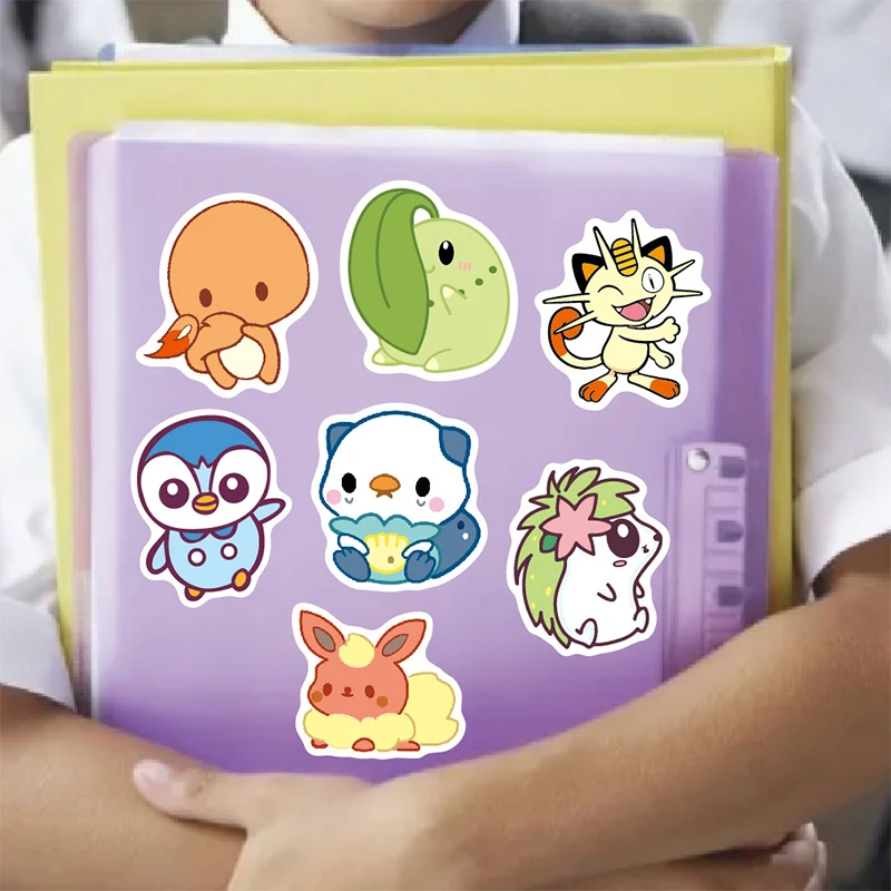 50pcs Pokemon Stickers Q Version Pikachu Cartoon Kawaii Graffiti Laptop  Hand Account Stationery Decorative Stickers Wholesale