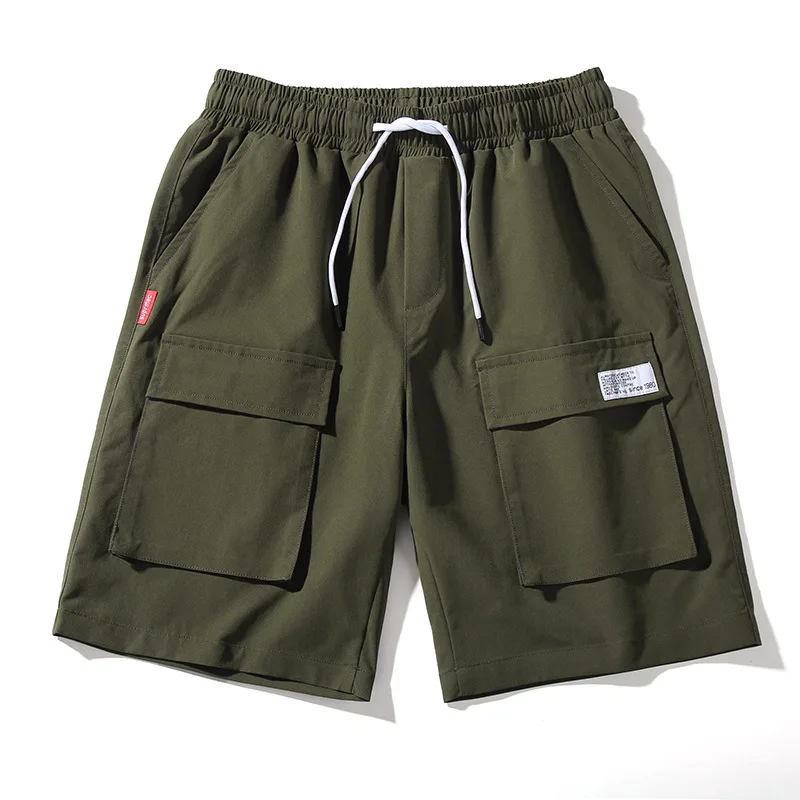 

Casual Shorts Beach Pants Men's Summer Overalls Straight Elastic Loose Mid-Waist Trend Male Clothing MA432