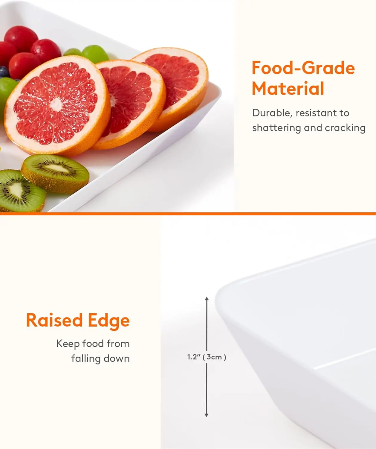Serving Tray Plastic for Party, Platters for Serving Food, White Food Tray for Snacks, Food, Cookies 3