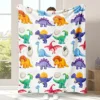 Dinosaur Land Fantasy Blanket Childishly Fun Multi-Species Dinosaur Pattern Creative Gift For Kids Sofa Bedroom Available 4