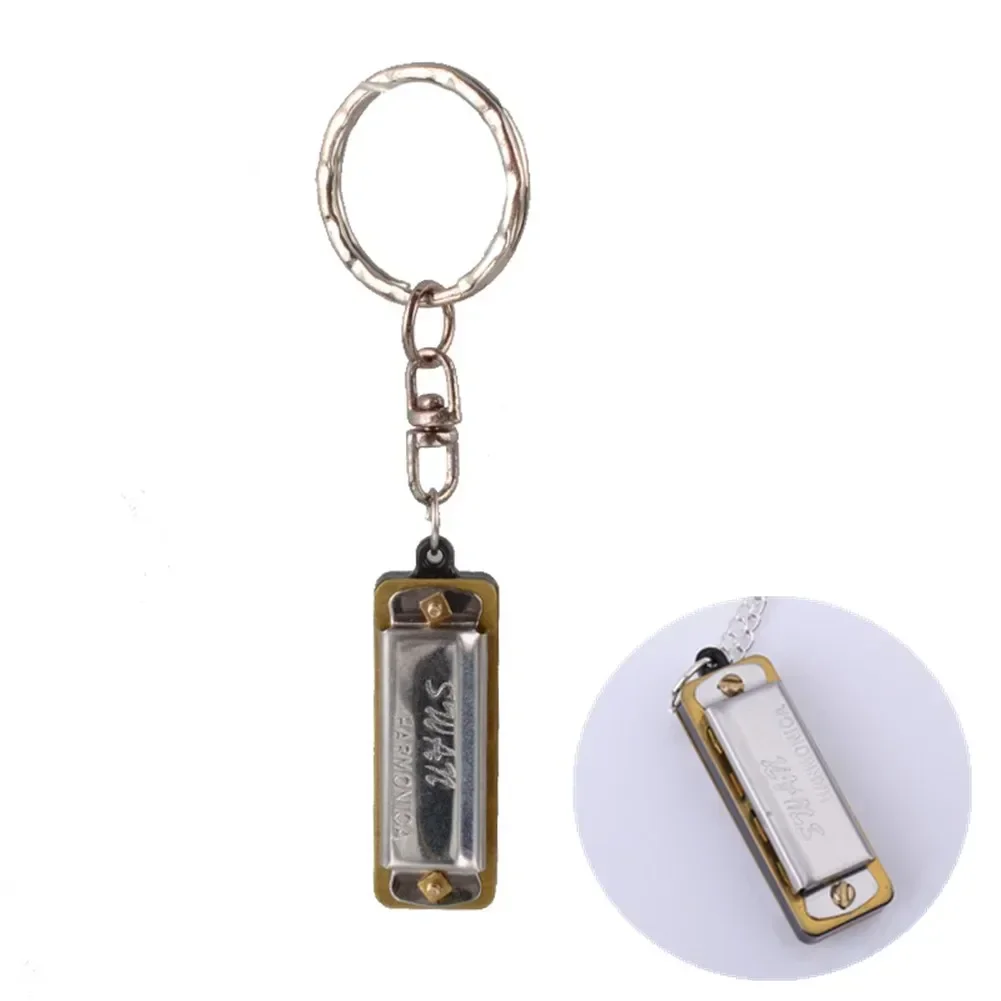 Children Keychain Harmonica With Keychain 1 X Mini Harmonica 35x13x11mm 4 Holes Sturdy Cover Plate Alloy Reeds