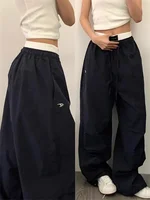 Women Cargo Pants Summer High Waist American Quick Dry Pants Y2K Baggy Hip Hop Casual Wide Leg Trousers Female Streetwear 2025