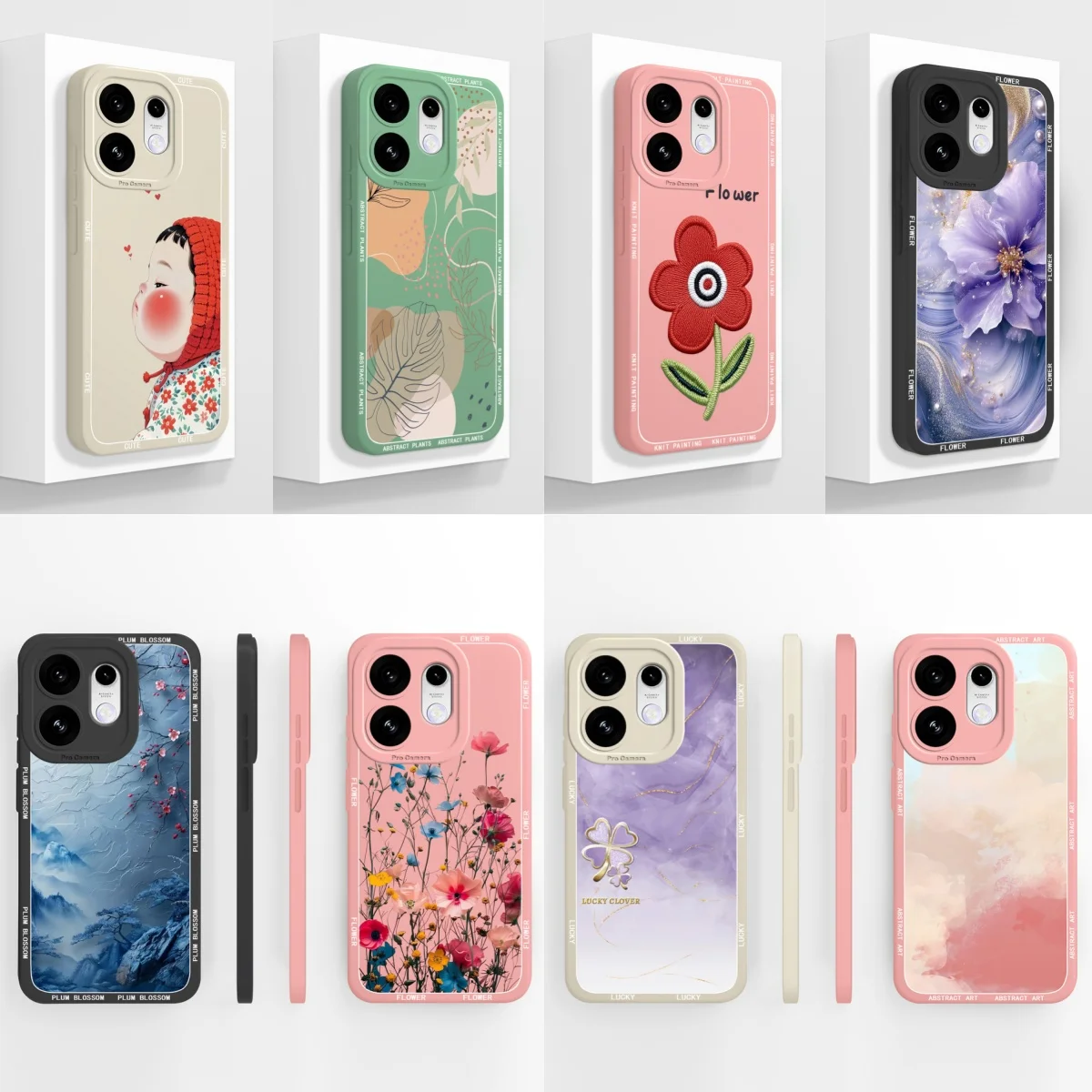 Elegant Chinese Ink Floral Soft Silicone Phone Case - Full Coverage Bumper Protection