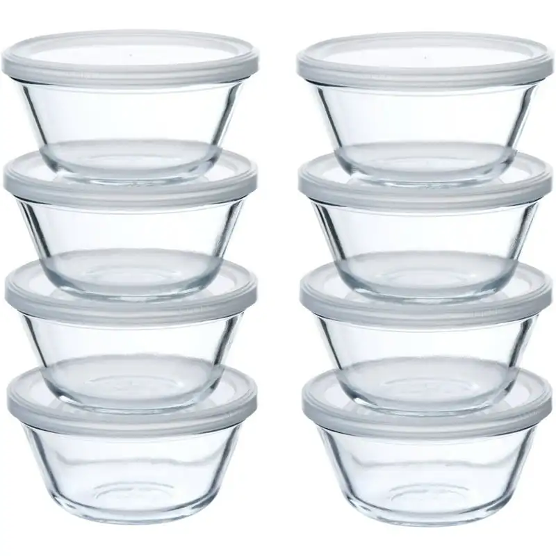 

6oz Custard Cup Set With Lids, (2) 4 Packs Air fryer silicone liner Takoyaki pan Metal bundt cake pan in square cake pan Plate