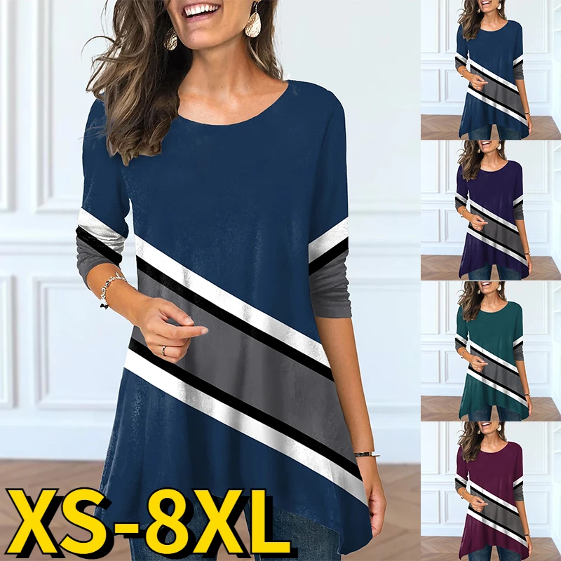 

2023 Spring Autumn Daily Street Round Collar T-shirt Women New Design Printing Tops Retro Pullover Tee Shirt Elegant Long Sleeve