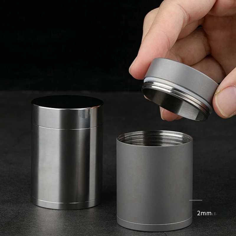 Titanium Alloy Tank Portable Large Capacity Sealed Compartment First-aid Mini Travel Storage Box Outdoor Portable Medicine Box