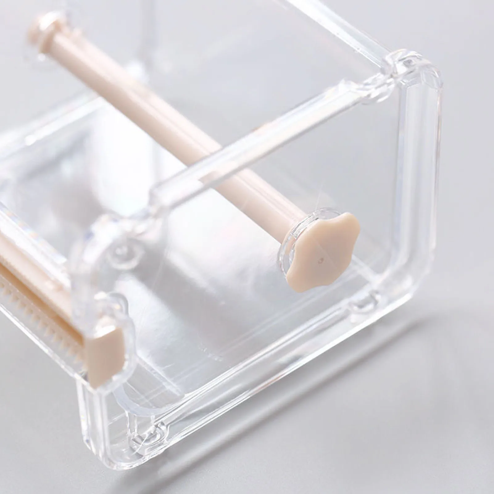 Tape Cutter Washi Tape Dispenser Cutter Transparent 2 Serrated  ABS Plastic Stackable Tape Holder Dispenser for Storage