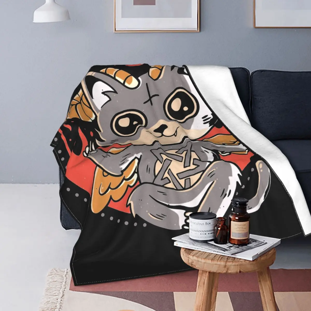 Grandine Lucipurr coperta in pile gatto demone satana lucifero Evil  Baphomet Horror coperte in metallo occulto per la casa auto tappeto pezzo -  AliExpress