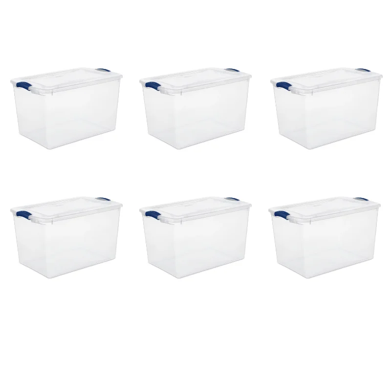 

Sterilite 66 Quart. Latch Box Plastic, Stadium Blue, Set of 6storage storage boxes storage box