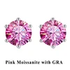 GRA 100% Real Moissanite With 2 Certificates Sterling Silver Stud Earrings D Color VVS1 For Women Top Quality Wedding Jewelry